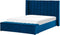 NOYERS - Bed met opbergruimte - Blauw - 160 x 200 cm - Fluweel