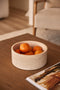 MOOISA - Fruitschaal - Travertine 24x10cm - rond marmer dienblad - vierkant marmer dienblad - decoratie schaal - tapasplank - serveerplank