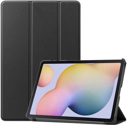 Accezz Trifold Bookcase - Samsung Galaxy Tab S8 / S7 - Hoogwaardig kunstleder - Zwart
