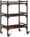 vidaXL - Keukentrolley - 50x35x75,5 - cm - bewerkt - hout - gerookt - eikenkleurig