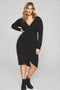 EVOKED VILA VILUANA V-NECK L/S MIDI DRESS/CUR - Dames Jurk - V-hals - Maat 48