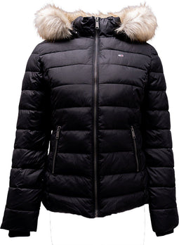 Tommy Jeans TJW Essential - Bomberjack - Capuchon met bontkraag - Zwart - Maat L