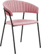 MARIPOSA - Eetkamerstoel set van 2 - Roze - Fluweel