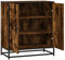 vidaXL - Dressoir - 68x35x76 - cm - bewerkt - hout - en - metaal - gerookt - eiken