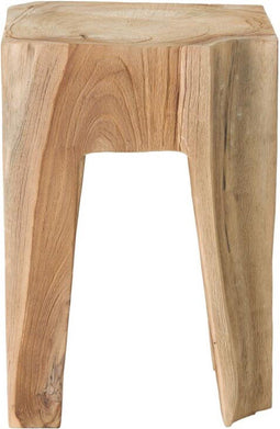 MUST Living Stool Vito Natural,45x30x30 cm, natural recycled teakwood with natural cracks