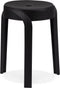 Alterego Pompa - Lage Stapelbare Kruk - Zwart Plastic - 35x35.5x45cm