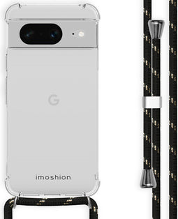 iMoshion Hoesje Geschikt voor Google Pixel 8 Hoesje Met Koord - iMoshion Backcover met koord - Zwart