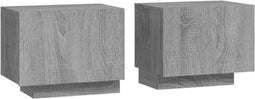 vidaXL - Nachtkastje - 100x35x40 - cm - bewerkt - hout - grijs - sonoma - eikenkleurig