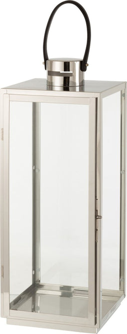 J-Line lantaarn Vierkant - metaa/glas - zilver