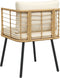 vidaXL - Tuinstoel - met - kussens - poly - rattan - naturel