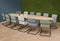 Vergadertafel Victory ellips 420x120 cm op 3 poten frame Aluminium (RAL9006) blad Ahorn