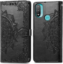 iMoshion Hoesje Geschikt voor Motorola Moto E20 Hoesje Met Pasjeshouder - iMoshion Mandala Bookcase - Zwart