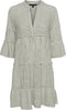 VERO MODA VMHELI - Korte gestreepte jurk met ruches - V-hals - M