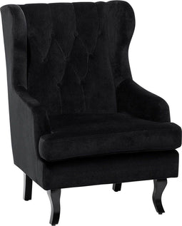ALTA - Chesterfield fauteuil - Zwart - Fluweel