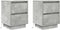 vidaXL - Nachtkastjes - met - LED-verlichting - 2 - st - 38x34x50 - cm - betongrijs