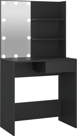 vidaXL - Kaptafel - met - LED-verlichting - 74,5x40x141 - cm - zwart