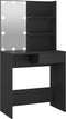 vidaXL - Kaptafel - met - LED-verlichting - 74,5x40x141 - cm - zwart