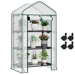 Woltu Foliekas - 3 Schappen - Op Wielen - 70x50x131 cm - Wit