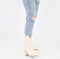 POSH by Poelman JUUL - Dames Cowboylaarzen - Ritssluiting 7 cm hak - Off White