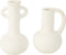 J-Line vaas Amforen - keramiek - wit - 2 stuks