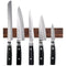 Yaxell Knife Magnet - Magnetische Messenstrip - 5 Messen - Walnoot 34,5 cm