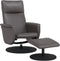 Fauteuil verstelbaar met voetenbankje kunstleer grijs