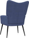 vidaXL Relaxstoel met voetenbank stof blauw