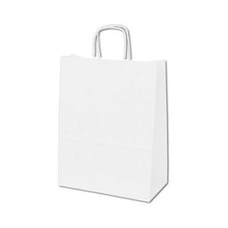 Klika - Draagtas papier - wit - afm 32x12x41cm - 4 stuks