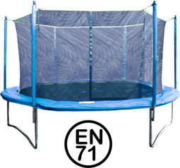 Garlando - Combi XXL - Trampoline met Veiligheidsnet - voor Kinderen en Volwassenen - Rond - 427 cm - met Veilige Rand - Blauw