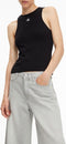 Calvin Klein Micro Monologo - Racer Back Top - Slim-fit - Zwart - Maat L