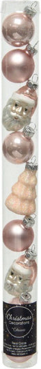 Figuur glas l2.8b2.7h6 roze ass 9st kerst