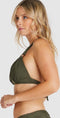 Baku Glimmer D/DD - Voorgevormde halter bikinitop - Ribbel structuur - Groen