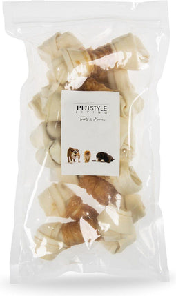 Petstyle Living Geknoopt Bot met Kip - 10 Stuks - 13cm - Hondensnacks - Kauwbot - Knopen