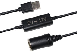 USB 5 V naar 12 V sigarettenaansteker-converter - HTC EQUIPMENT - 12 W en 120 cm kabel