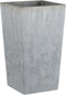 Mica Decorations Bravo Bloempot voor buiten - L31 x B31 x H54 cm - Lichtgewicht Kunststof - Lichtgrijs