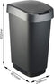 Rotho Twist - Afvalbak 50L - BPA-vrij - zwart/zilver