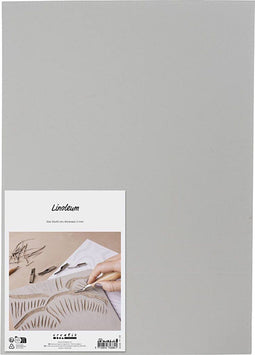 Creativ Company - Linoleumplaat - Zacht en gemakkelijk te snijden - Lichtgrijs 30 x 40cm