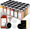 S.old 24 Glazen Kruidenpotjes - Vierkant - Compleet met Stickers en Trechter - 120 mL