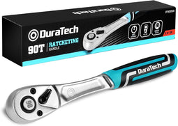 Ratchet Handle, 3/8" Square Drive, Reversible Ratchet 90-Teeth, Made of Chrome Vanadium Steel, Small