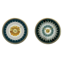 Muurklok DKD Home Decor Kristal Gouden Turkoois Ijzer Modern (2 Stuks) (40 x 6 x 40 cm)