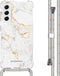 iMoshion Hoesje Geschikt voor Samsung Galaxy S21 Hoesje Met Koord - iMoshion Design Hoesje met Koord - Wit / White Marble