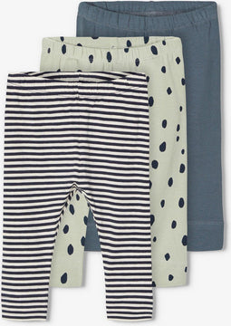 NAME IT BABY NBMRASKUS LEGGING - 3-pack - 95% organisch katoen - Maat 56 (3-pack)