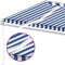 vidaXL - Luifel - handmatig - uittrekbaar - met - LED - 450x350 - cm - blauw - en - wit