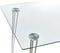 WINSTON - Eettafel - Zilver - 70 x 120 cm - Veiligheidsglas