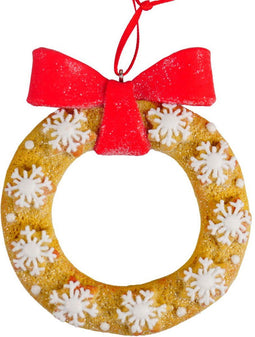 3.625 inch H Clay Dough Cookie Wreath Orna. 5x5x10 cm kerstornament