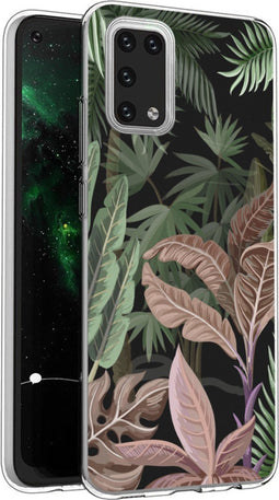 iMoshion Hoesje Geschikt voor Samsung Galaxy A02s Hoesje Siliconen - iMoshion Design hoesje - Groen / Roze / Dark Jungle