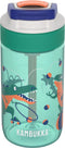 Kambukka Lagoon Drinkfles voor kinderen 400ml Juggling Dino - met geïntegreerd rietje - drinkbus kinderen groen - drinkbeker voor school