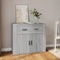 vidaXL - Dressoir - 80x33x70 - cm - bewerkt - hout - grijs - sonoma - eikenkleurig