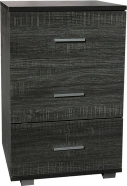 Nachtkastje - halkastje - 3 lades - 63 cm hoog - bruin grijskleurig