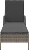 vidaXL - Ligbed - met - Kussen - Grijs - Poly - Rattan